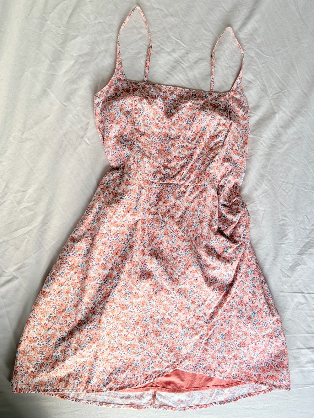 Abercrombie & Fitch Floral Pink Mini Wrap Dress 🌸 Cottagecore Coquette Preppy M - Picture 4 of 9